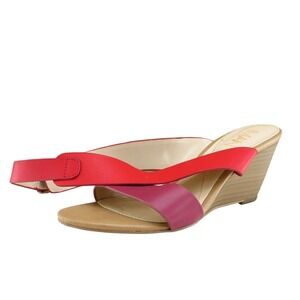 IMAN Sz 7 M Pink‎ Ankle Strap Leather Women Sandals